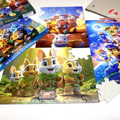 Xếp hình A4 (4 trong 1) Super_Hero_Pet ( Siêu Anh Hùng Thú Cưng)