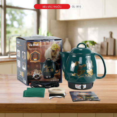 Ấm sắc thuốc tự động 4L GL-1815 - 450W, Ấm nấu thuốc tự động siêu tiện lợi, an toàn. Hàng chính hãng bảo hành 24 Tháng