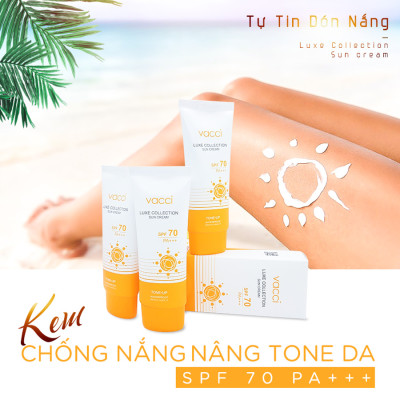 Kem Chống Nắng VACCI Dành Cho Mặt & Toàn Thân - LUXE COLLECTION SUN CREAM SPF70 PA+++ 70ML