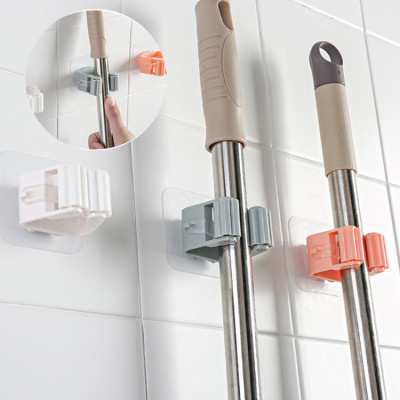 Bộ 2 móc dán tường treo chổi, cây lau nhà, móc treo tường tiện lợi, Giao màu ngẫu nhiên