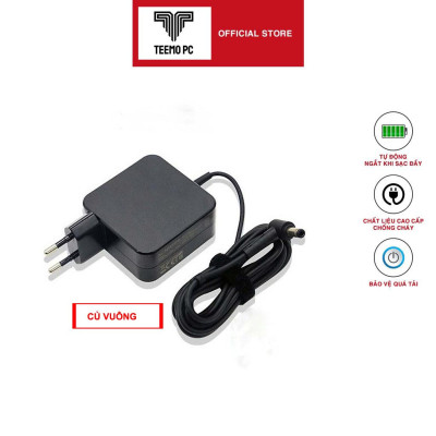 Sạc TeemoPC dùng Tương Thích Cho laptop Asus 65w 3.42a chân nhỏ 4.0mm kèm dây nguồn - Củ sạc hình vuông TESE Hàng Nhập Khẩu