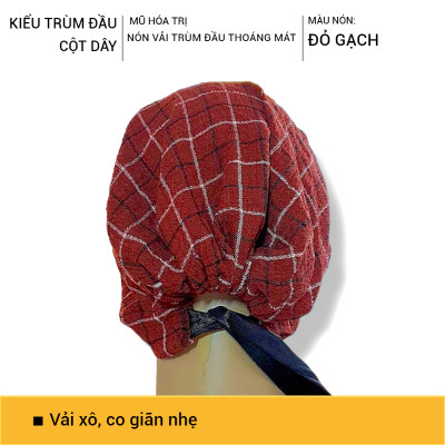 [NƠ RUY BĂNG] Nón vải trùm đầu, mũ vải mềm, mũ trùm đầu có thun co giãn, dây ruy băng cột nơ, khăn trùm đầu may sẵn, khăn đội ngủ