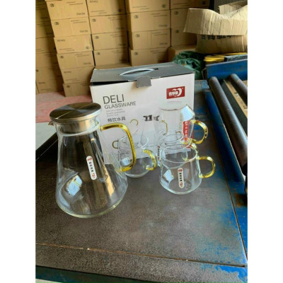 Set bình thủy tinh kèm 6 cốc sang trọng hiện đại dày dặn