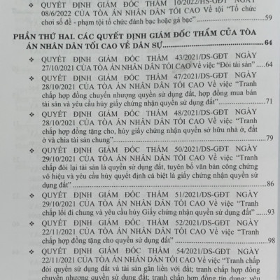 Quyết định giám đốc thẩm của Tòa án nhân dân tối cao về hình sự, dân sự, hành chính, kinh doanh thương mại, lao động, hôn nhân gia đình mới nhất