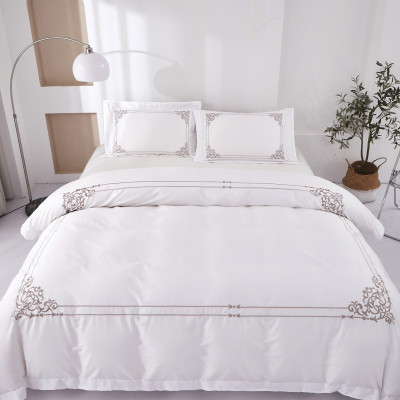 Bộ chăn ra Casa Bello Home -Set Victoria Sand Bộ chăn ga gối Cotton satin thêu họa tiết thêu 5 món