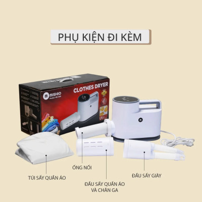 Máy Sấy Quần Áo, Chăn Nệm, Giày Mishio MK308 có chức năng diệt khuẩn UV - Hàng chính hãng
