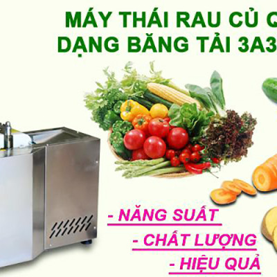 Máy Thái Lát Rau Củ Quả Có Băng Tải 3A370W Năng Suất 100Kg/h - Hàng Chính Hãng