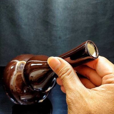 Nậm Rượu 500ML gốm men sứ cao cấp mẫu Hồ Lô cao màu nâu bóng - Nậm Đựng Rượu chất lượng đảm bảo (L1)