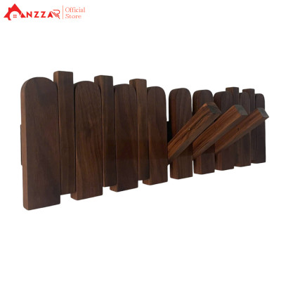 Móc gỗ treo tường gỗ óc chó cao cấp Anzzar, móc treo quần áo, phụ kiện, giá gỗ treo quần áo-MT07