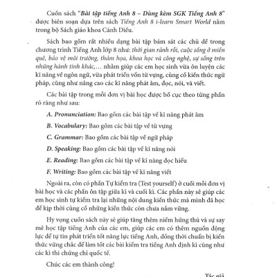 Sách ( Kèm File Đáp Án) - Bài Tập Tiếng Anh 8 - Không Đáp Án (Bám Sát SGK Cánh Diều) - HA