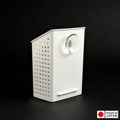 Giỏ đựng đũa thìa có núm hít chân không - Màu trắng - Hàng Nội địa Nhật Bản