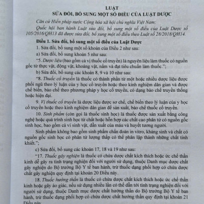 Sách Hệ Thống Toàn Văn 18 Văn Bản Luật được thông qua tại Kỳ họp thứ 8, Quốc hội khóa 15 (V2552T)
