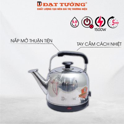 ẤM ĐIỆN ĐẾ LIỀN 4L ĐẠT TƯỜNG DTDL-09 - Hàng Chính Hãng