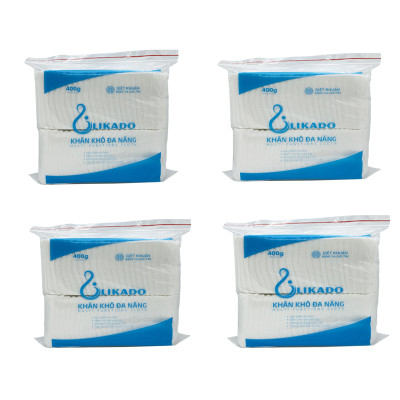 3 Bịch Khăn vải khô đa năng LIKADO 400g (20 x 22cm) 