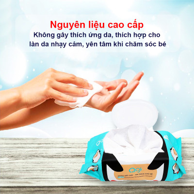 COMBO 5 GÓI KHĂN ƯỚT AGI KHÔNG HƯƠNG LOẠI 100 TỜ - GIAO MÀU NGẪU NHIÊN