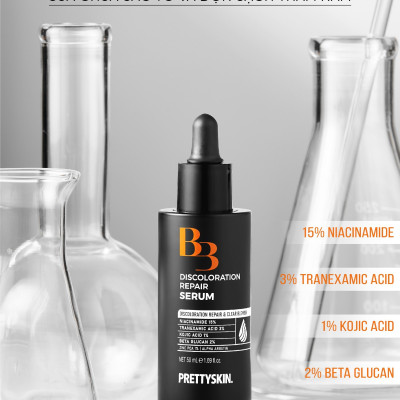 Serum xóa mờ thâm nám, ngừa lão hóa, cấp ẩm và mềm da Pretty Skin B3 Discoloration Repair 50ml