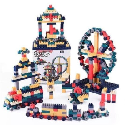 Hộp xếp hình 520 chi tiết, bộ lắp ghép lego siêu trí tuệ vòng quay mặt trời