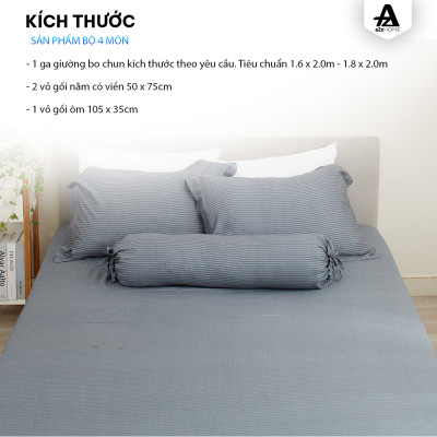 Bộ Ga Giường 4 Món Little Stripes Mềm Mại, 100% Tencel Cao Cấp A2Z Home