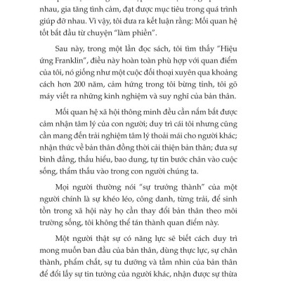 Hiệu Ứng Franklin - Mối Quan Hệ Tốt Đều Bắt Nguồn Tự Sự "Làm Phiền"