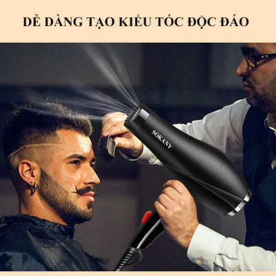 Máy sấy tóc SOKANY công suất 2400W, lực mạnh nhanh khô tóc trong thời gian ngắn, không bị xơ tóc, rát tay - 911 - HÀNG CHÍNH HÃNG - DELIYA