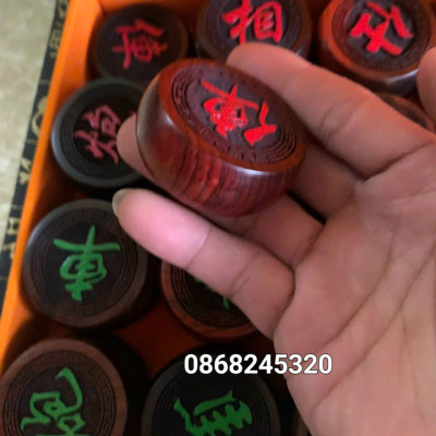 Quân cờ tướng gỗ trắc kt 4.0×1.5cm +cả hộp đựng 