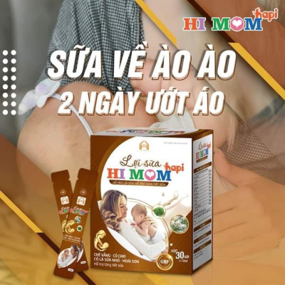 Lợi sữa Himom dạng cao lỏng cao cấp hỗ trợ tăng tiết sữa, giảm nguy cơ tắc tuyến sữa (hộp 30 gói)