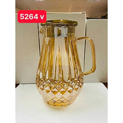 Bình đựng nước uống thủy tinh vàng vân kim cương hạt nhỏ ( giao ngẫu nhiên vân hạt )