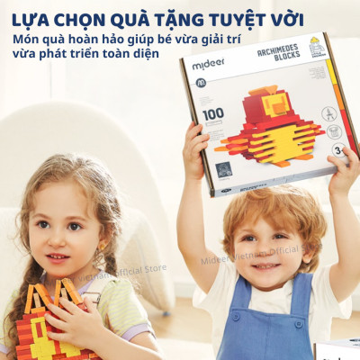 Thanh gỗ Domino xếp hình sáng tạo Mideer Archimedes City Blocks cho bé 4 5 6 7 8  tuổi