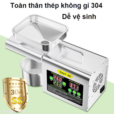 Máy ép dầu ăn thực vật chuyên dụng gia đình thương hiệu Septree T2S công suất 1000W - Trục ép dài 236mm - Bảo Hành 1 Năm - Hàng nhập khẩu