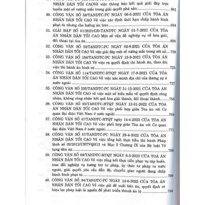 Hệ thống 70 Án lệ và các Giải đáp vướng mắc trong nghiệp vụ xét xử của Tòa án nhân dân tối cao từ năm 2016 đến nay