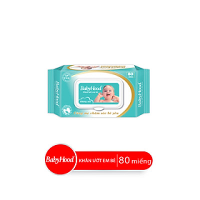 Combo Khăn Giấy Ướt Em Bé BABYHOOD Không Mùi 80 Miếng/Bao