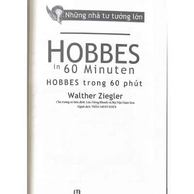 Những Nhà Tư Tưởng - Hobbes Trong 60 Phút - Vanlangbooks