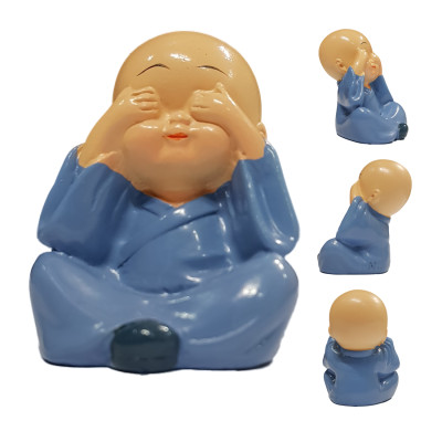 Bộ 4 Chú Tiểu Tứ Không Hàng Chuẩn - Không Nghe, Không Nói, Không Nhìn, Tâm Không Động - Loại 1 - Chính Hãng MINIIN