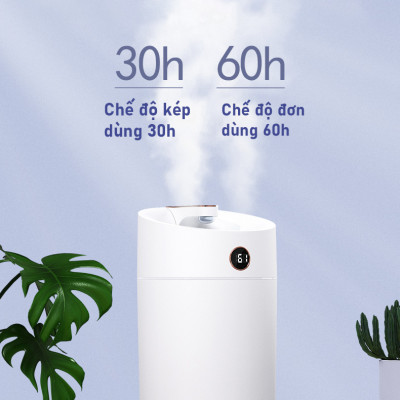 Máy phun sương tạo ẩm cỡ lớn Rhino H801 3000ml, 2 lõi phun, tích hợp đèn 7 màu, dung tích lớn cho không gian rộng - Hàng chính hãng