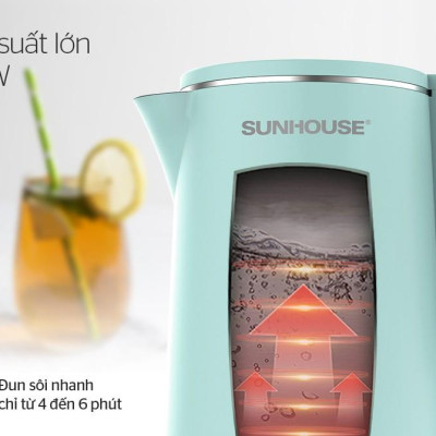 Bình siêu tốc inox 2 lớp 1,8L Sunhouse  SHD1351 - Hàng chính hãng (chỉ giao HN và một số khu vực)
