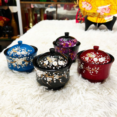 Hủ sâm sơn mài cao cấp Thanh Bình Lê size 10x11 cm đựng bánh kẹo mứt, vật dụng nhỏ, trang trí bàn kệ, nhà cửa, văn phòng