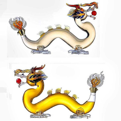 Chai Đựng Rượu Thủy Tinh 1250ML cao cấp mẫu con rồng ngũ sắc – Chai Đựng Rượu Đẹp - Bình Thủy Tinh Đựng Rượu làm quà tặng (E2)