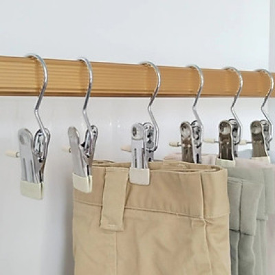 Set 10 móc kẹp đa năng, kẹp vớ tất, phụ kiện chất liệu thép không gỉ- giao màu ngẫu nhiên