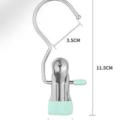Set 10 móc kẹp đa năng, kẹp vớ tất, phụ kiện chất liệu thép không gỉ- giao màu ngẫu nhiên