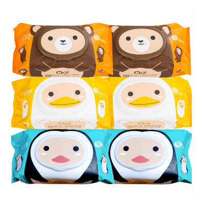 Bộ 6 Gói Khăn Ướt Không Hương Agi (100 Tờ x 6) - Giao Mẫu Ngẫu Nhiên