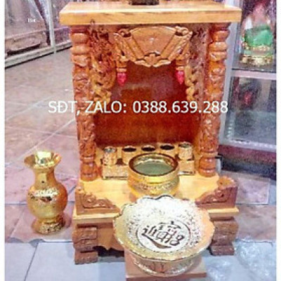 Bàn Thờ Thần Tài Ông Địa 40cm Gỗ Gõ 100%