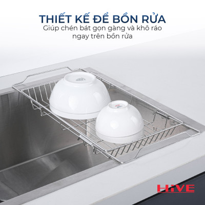 Kệ Để Đồ Gác Ngang Bồn Rửa Bát (HPH-SQUARE SLIDE SINK RACK) Cao Cấp.