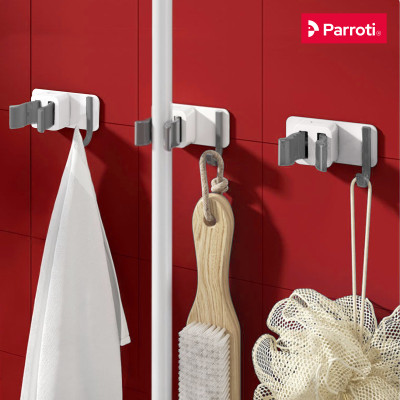 Móc Treo Cây Lau Nhà Dán Tường Đa Năng Chịu Lực Tốt, 2 Trong 1 - Parroti Keeper KP03