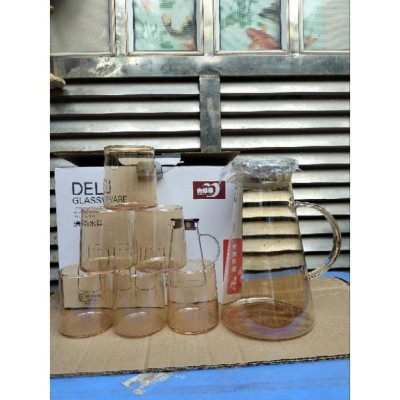 Set bình thủy tinh kèm 6 cốc sang trọng hiện đại dày dặn