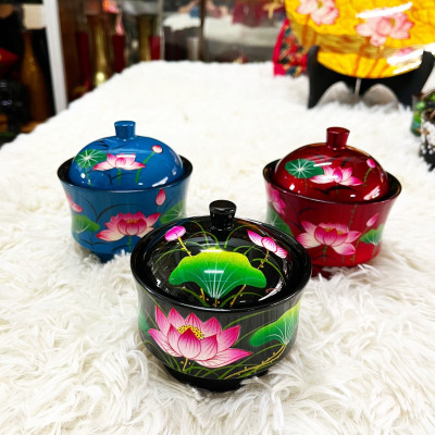 Hủ sâm sơn mài cao cấp Thanh Bình Lê size 10x11 cm đựng bánh kẹo mứt, vật dụng nhỏ, trang trí bàn kệ, nhà cửa, văn phòng