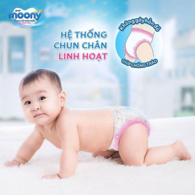 Combo 3 Gói Tã Quần Cao Cấp Moony Nhật Bản size L44 Bé Gái