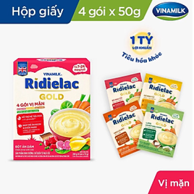 BỘT ĂN DẶM RIDIELAC GOLD 4 VỊ MẶN - HỘP GIẤY 200G