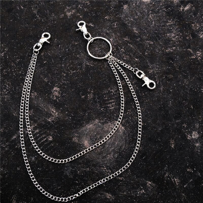 Chuỗi thép titan đeo quần mix nhẫn tròn punk rock