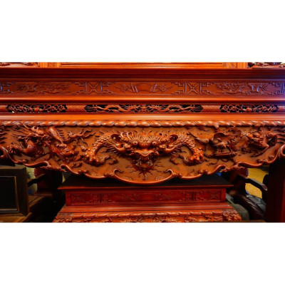 Sập Thờ Tứ Linh Gỗ Hương Đỏ Nam Phi