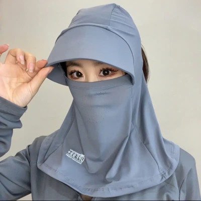 Mũ che nắng , Mũ lụa băng thoáng khí, có khăn choàng chống nắng mùa hè phù hợp  cho cả nam và nữ